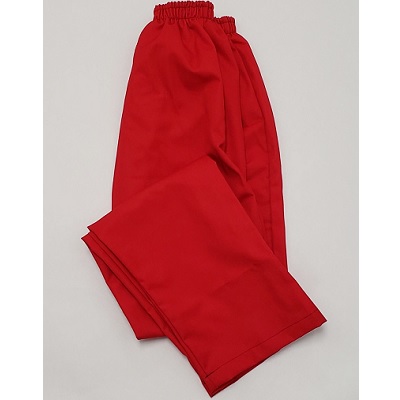 UNICOR Store: Red Elastic Waist Trousers without Pockets