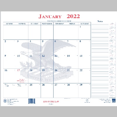 Gsa Calendar 2022 Unicor Shopping: Bop Calendar Desk Blotter
