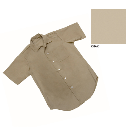 Men’s Short Sleeve Button-Front Shirt, Khaki