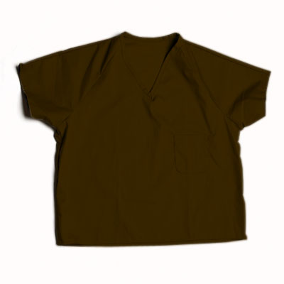 Men’s Pullover Short Sleeve Shirt, Chocolate Brown