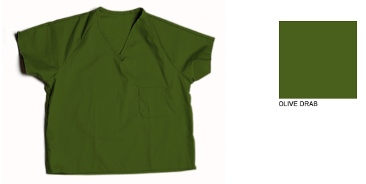 Men’s Pullover Short Sleeve Shirt, Olive Green