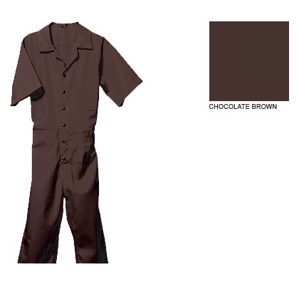 Men’s Short Sleeve Hemmed Jumpsuit, Chocolate