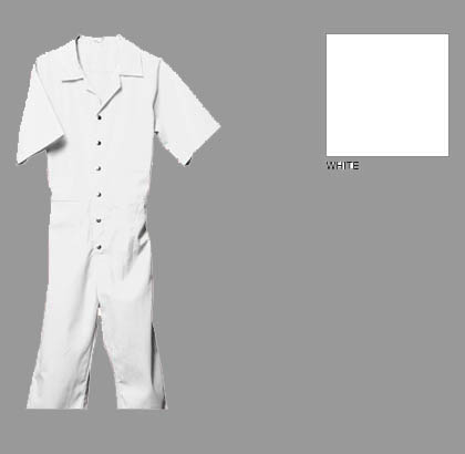 Men’s Short Sleeve Hemmed Jumpsuit, White
