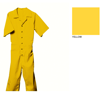 Men’s Short Sleeve Unhemmed Jumpsuit, Yellow