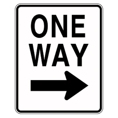 UNICOR Shopping: ONE WAY Sign with Right Arrow