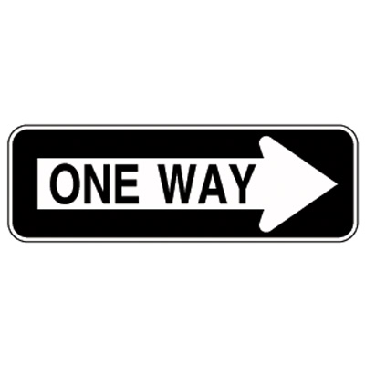 UNICOR Shopping: ONE WAY Sign with Right Arrow