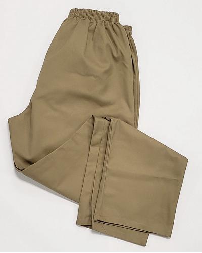 UNICOR Store: Khaki Elastic Waist Trousers without Pockets