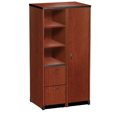 Harmony Right Wardrobe Tower Cabinet with Left Files and Shelving