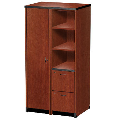 Harmony Right Wardrobe Tower Cabinet with Left Files and Shelving
