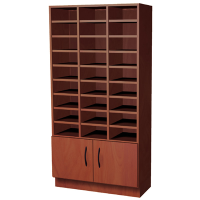 Harmony 33" Mail Sorter Cabinet with Closed Lower Storage