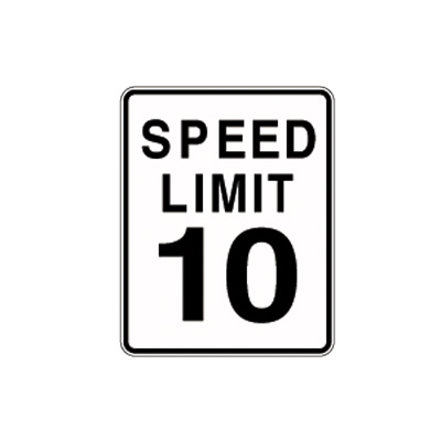 Aluminum Sign: SPEED LIMIT 10