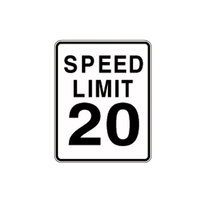 Aluminum Sign: SPEED LIMIT 20