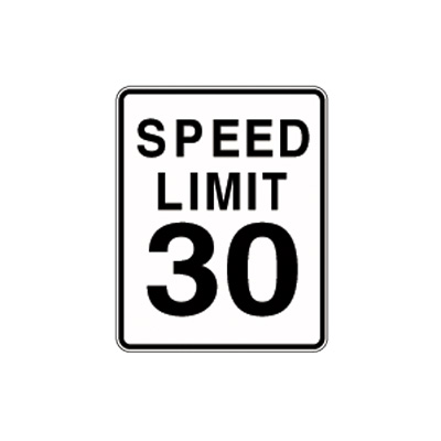 Aluminum Sign: SPEED LIMIT 30