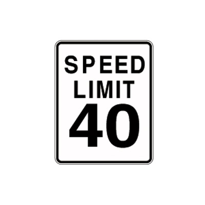 Aluminum Sign: SPEED LIMIT 40