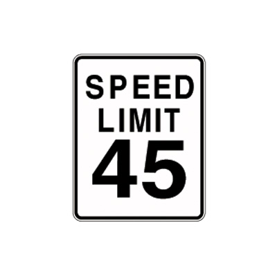 Aluminum Sign: SPEED LIMIT 45