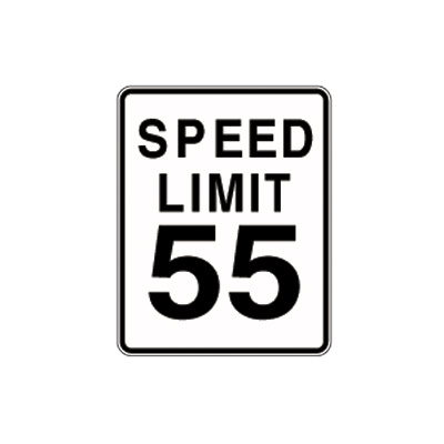 Aluminum Sign: SPEED LIMIT 55