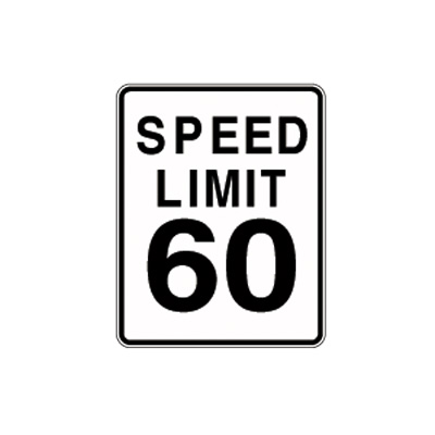 Aluminum Sign: SPEED LIMIT 60