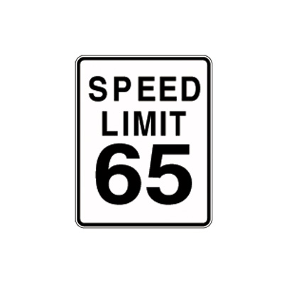 Aluminum Sign: SPEED LIMIT 65